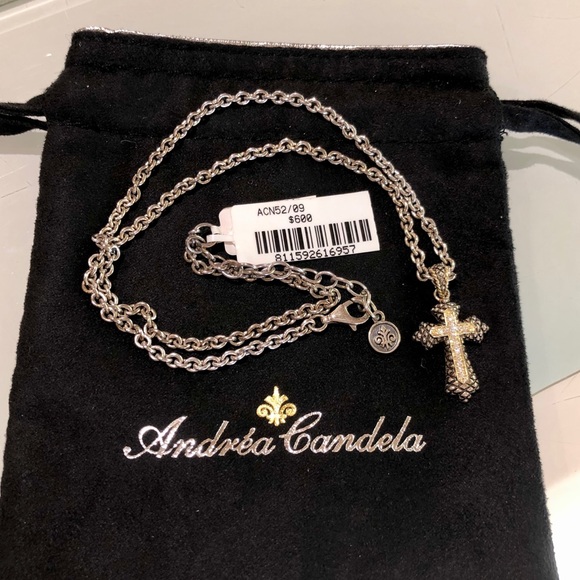 Andréa Candela Silver Cross Necklace - Picture 1 of 2